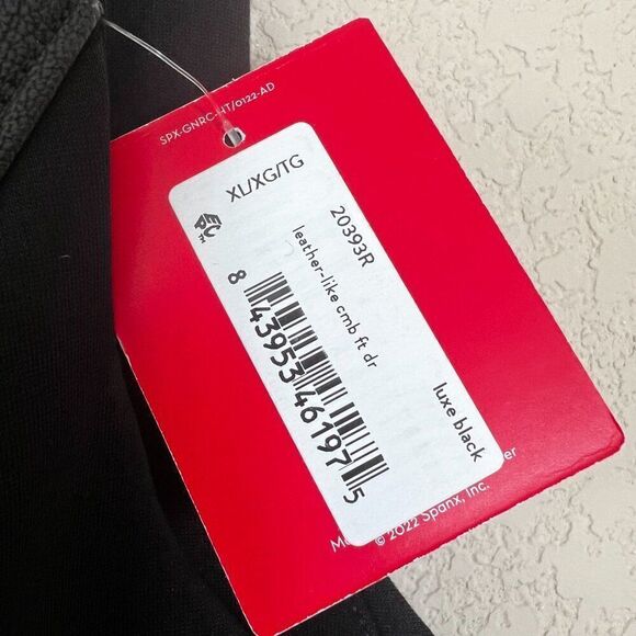 NWT! SPANX Black Leather-Like Combo Fitted Sheath Dress Size XL - Picture 6 of 9